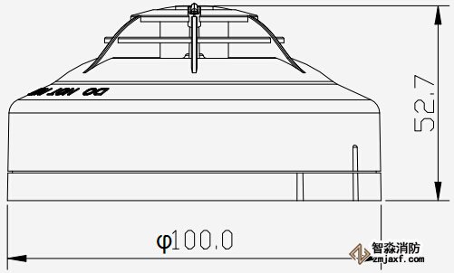 泰和安JTW-ZDM-TX3110A點(diǎn)型溫感外形尺寸示意圖
