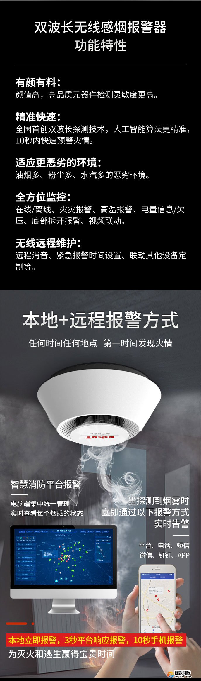 JTY-GD-TCN2010 獨立式光電感煙火災探測報警器型